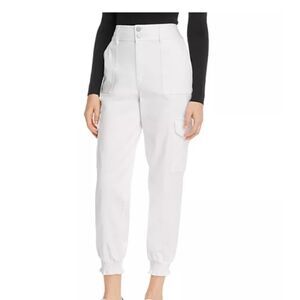 Alice+Olivia Hyde High-Rise Cargo Jeans in White‎
